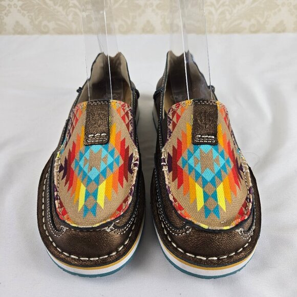 ARIAT Size 6B Copper Metallic/Rainbow Blanket Cruiser Leather Slip On Shoes - Picture 6 of 16